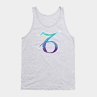 Capricorn Zodiac Symbol in Magical Mermaid Colors Tank Top